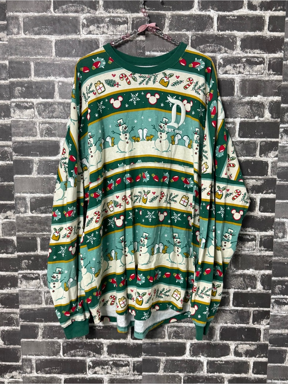 Disney spirit jersey Disneyland Resort green Christmas shirt sweater